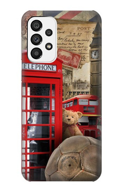 W3856 Vintage London British Hülle Schutzhülle Taschen und Leder Flip für Samsung Galaxy A73 5G