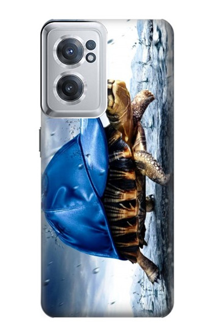 W0084 Turtle in the Rain Hülle Schutzhülle Taschen und Leder Flip für OnePlus Nord CE 2 5G