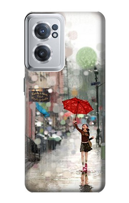 W0108 Girl in The Rain Hülle Schutzhülle Taschen und Leder Flip für OnePlus Nord CE 2 5G