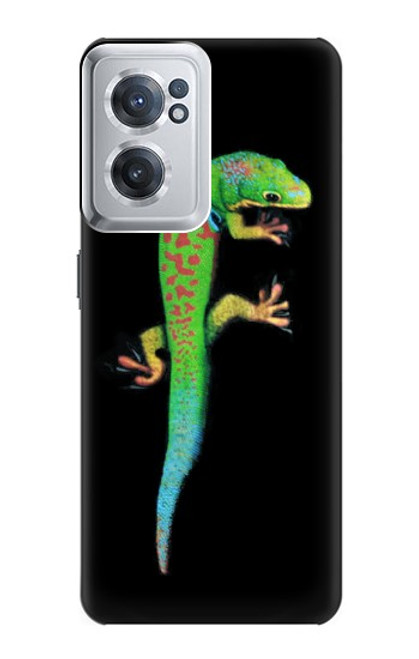 W0125 Green Madagascan Gecko Hülle Schutzhülle Taschen und Leder Flip für OnePlus Nord CE 2 5G