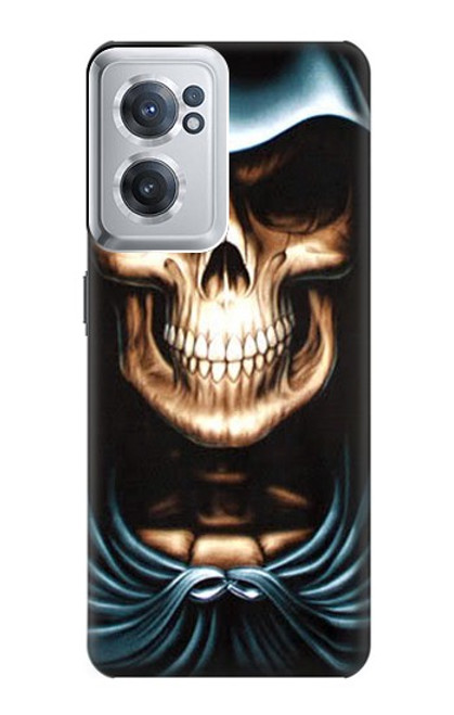 W0225 Skull Grim Reaper Hülle Schutzhülle Taschen und Leder Flip für OnePlus Nord CE 2 5G