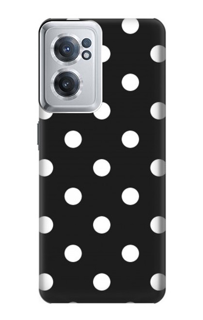 W2299 Black Polka Dots Hülle Schutzhülle Taschen und Leder Flip für OnePlus Nord CE 2 5G