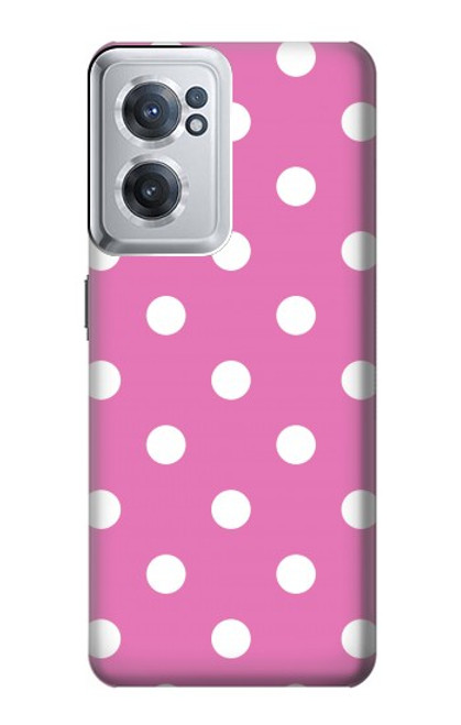 W2358 Pink Polka Dots Hülle Schutzhülle Taschen und Leder Flip für OnePlus Nord CE 2 5G