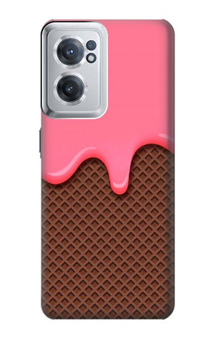 W3754 Strawberry Ice Cream Cone Hülle Schutzhülle Taschen und Leder Flip für OnePlus Nord CE 2 5G