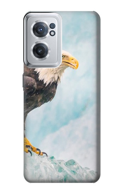 W3843 Bald Eagle On Ice Hülle Schutzhülle Taschen und Leder Flip für OnePlus Nord CE 2 5G