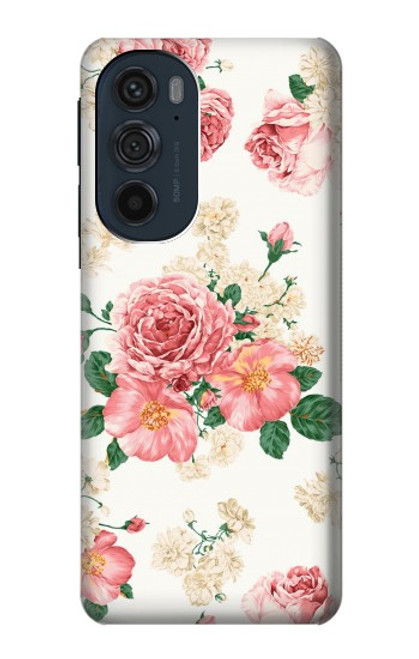 W1859 Rose Pattern Hülle Schutzhülle Taschen und Leder Flip für Motorola Edge 30 Pro