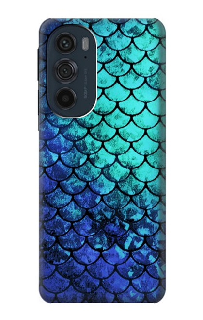 W3047 Green Mermaid Fish Scale Hülle Schutzhülle Taschen und Leder Flip für Motorola Edge 30 Pro