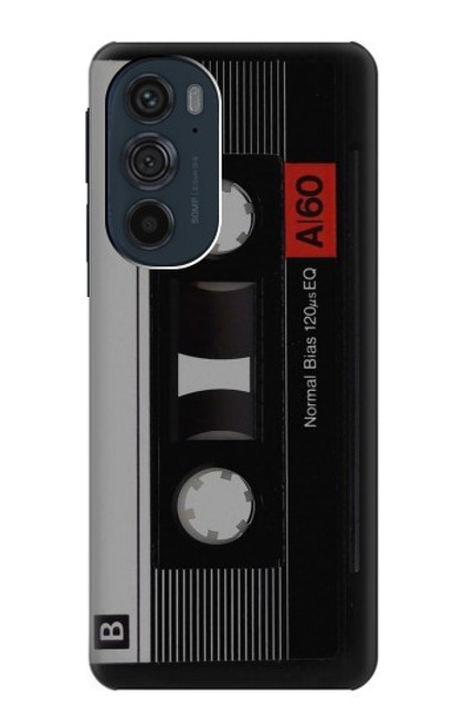 W3516 Vintage Cassette Tape Hülle Schutzhülle Taschen und Leder Flip für Motorola Edge 30 Pro