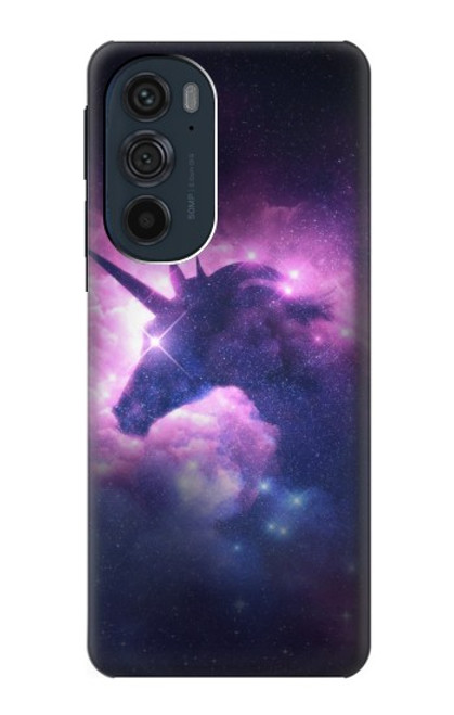 W3538 Unicorn Galaxy Hülle Schutzhülle Taschen und Leder Flip für Motorola Edge 30 Pro