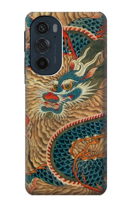 W3541 Dragon Cloud Painting Hülle Schutzhülle Taschen und Leder Flip für Motorola Edge 30 Pro