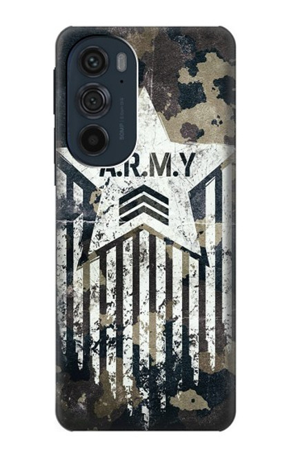 W3666 Army Camo Camouflage Hülle Schutzhülle Taschen und Leder Flip für Motorola Edge 30 Pro