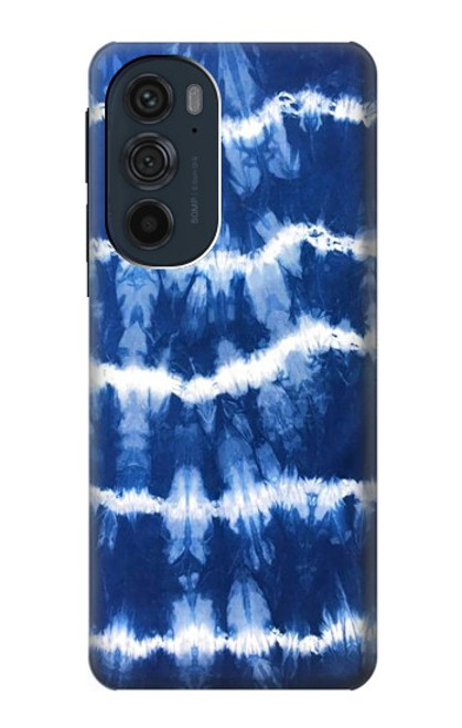 W3671 Blue Tie Dye Hülle Schutzhülle Taschen und Leder Flip für Motorola Edge 30 Pro