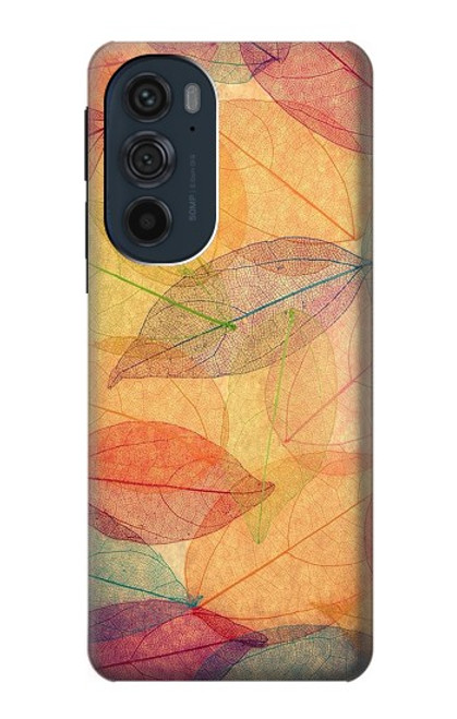 W3686 Fall Season Leaf Autumn Hülle Schutzhülle Taschen und Leder Flip für Motorola Edge 30 Pro