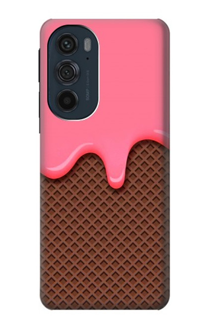 W3754 Strawberry Ice Cream Cone Hülle Schutzhülle Taschen und Leder Flip für Motorola Edge 30 Pro