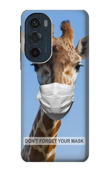 W3806 Funny Giraffe Hülle Schutzhülle Taschen und Leder Flip für Motorola Edge 30 Pro