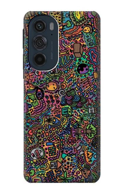 W3815 Psychedelic Art Hülle Schutzhülle Taschen und Leder Flip für Motorola Edge 30 Pro