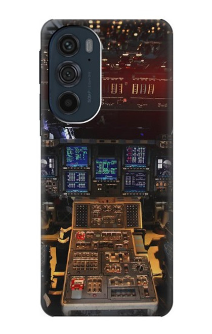 W3836 Airplane Cockpit Hülle Schutzhülle Taschen und Leder Flip für Motorola Edge 30 Pro