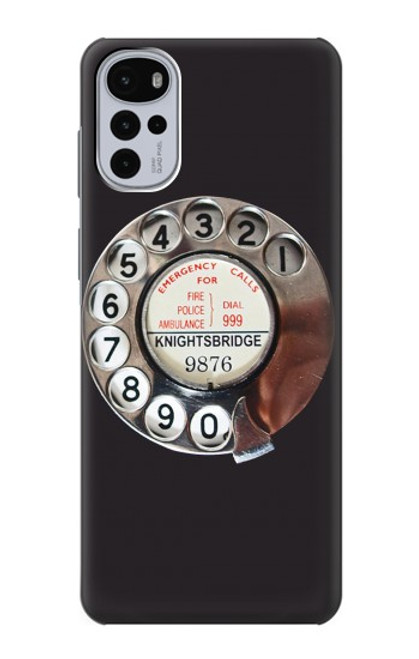 W0059 Retro Rotary Phone Dial On Hülle Schutzhülle Taschen und Leder Flip für Motorola Moto G22