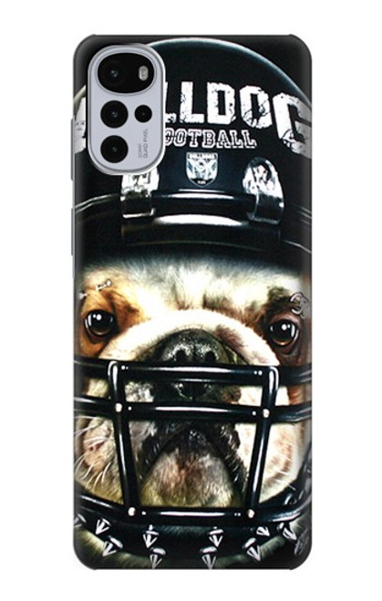 W0098 Bulldog American Football Hülle Schutzhülle Taschen und Leder Flip für Motorola Moto G22
