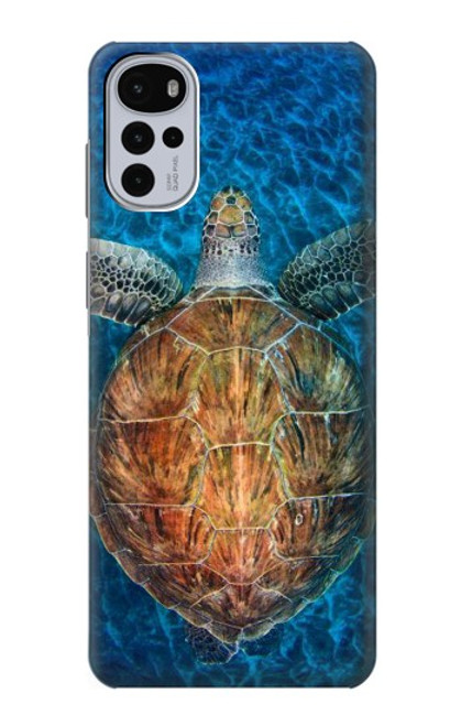 W1249 Blue Sea Turtle Hülle Schutzhülle Taschen und Leder Flip für Motorola Moto G22