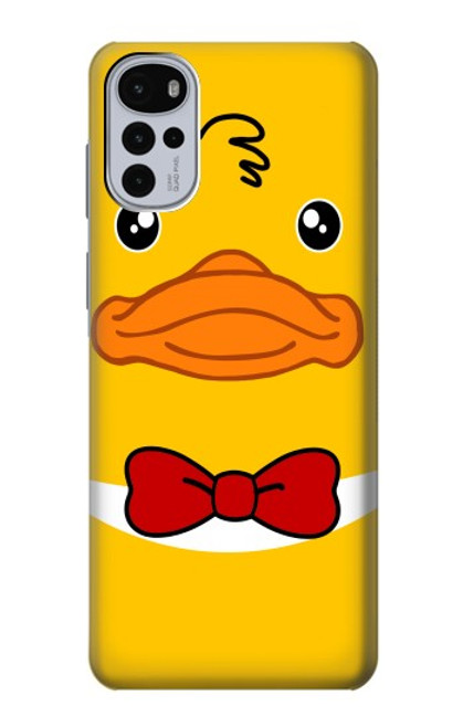 W2760 Yellow Duck Tuxedo Cartoon Hülle Schutzhülle Taschen und Leder Flip für Motorola Moto G22