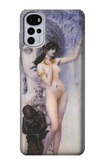 W3353 Gustav Klimt Allegory of Sculpture Hülle Schutzhülle Taschen und Leder Flip für Motorola Moto G22