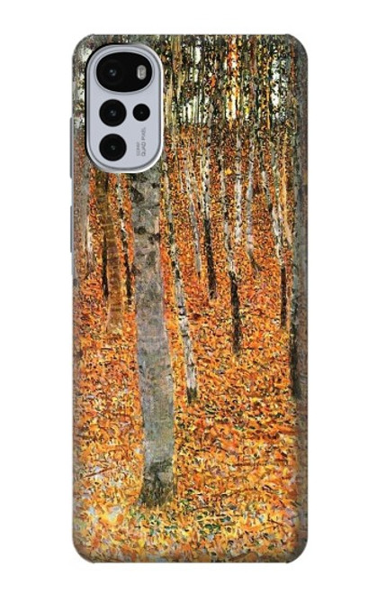 W3380 Gustav Klimt Birch Forest Hülle Schutzhülle Taschen und Leder Flip für Motorola Moto G22