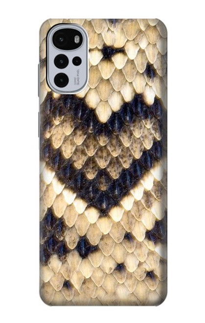 W3417 Diamond Rattle Snake Graphic Print Hülle Schutzhülle Taschen und Leder Flip für Motorola Moto G22