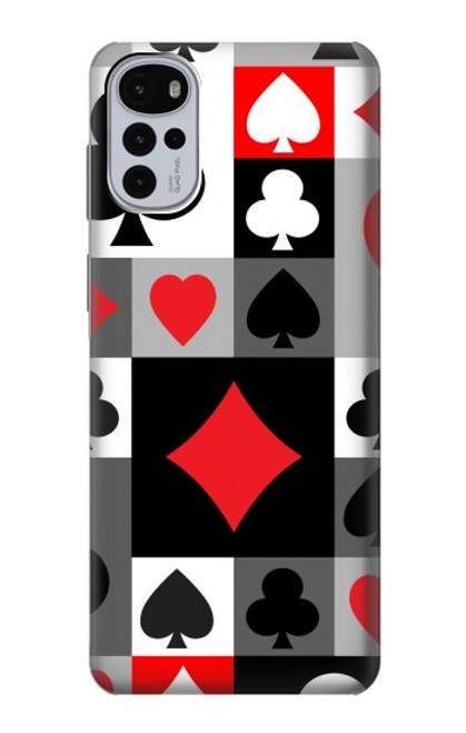 W3463 Poker Card Suit Hülle Schutzhülle Taschen und Leder Flip für Motorola Moto G22