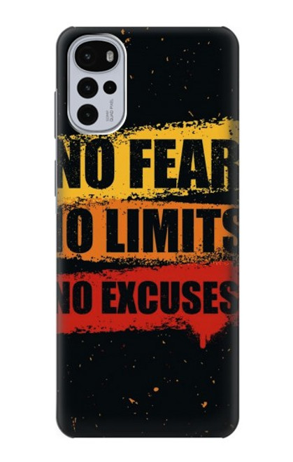 W3492 No Fear Limits Excuses Hülle Schutzhülle Taschen und Leder Flip für Motorola Moto G22