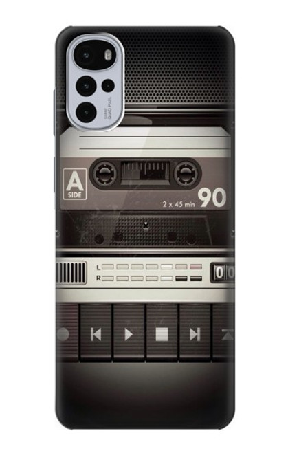 W3501 Vintage Cassette Player Hülle Schutzhülle Taschen und Leder Flip für Motorola Moto G22