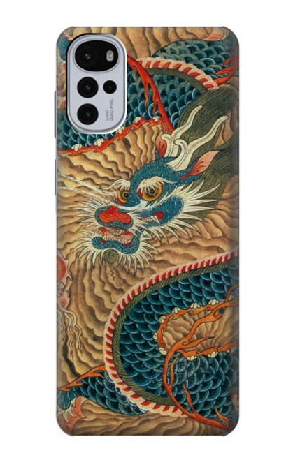 W3541 Dragon Cloud Painting Hülle Schutzhülle Taschen und Leder Flip für Motorola Moto G22