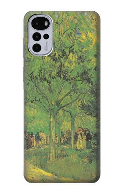 W3748 Van Gogh A Lane in a Public Garden Hülle Schutzhülle Taschen und Leder Flip für Motorola Moto G22