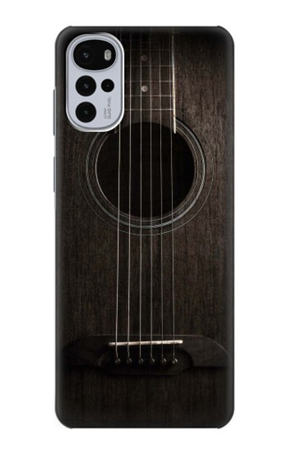 W3834 Old Woods Black Guitar Hülle Schutzhülle Taschen und Leder Flip für Motorola Moto G22