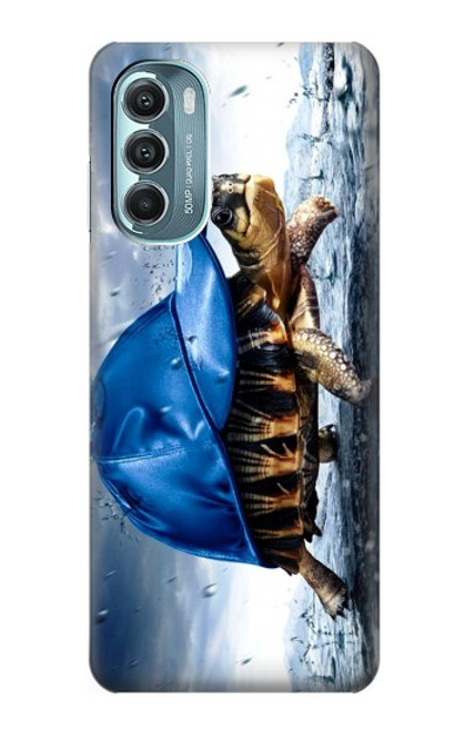 W0084 Turtle in the Rain Hülle Schutzhülle Taschen und Leder Flip für Motorola Moto G Stylus 5G (2022)