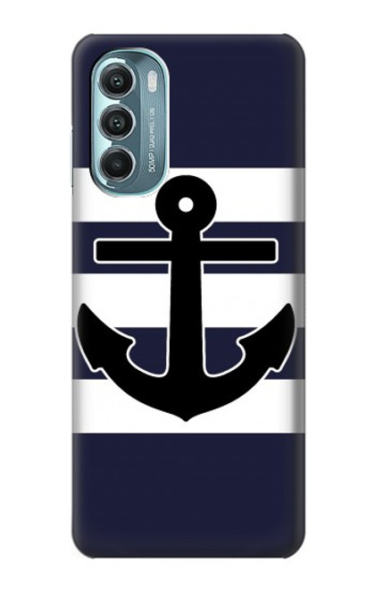 W2758 Anchor Navy Hülle Schutzhülle Taschen und Leder Flip für Motorola Moto G Stylus 5G (2022)