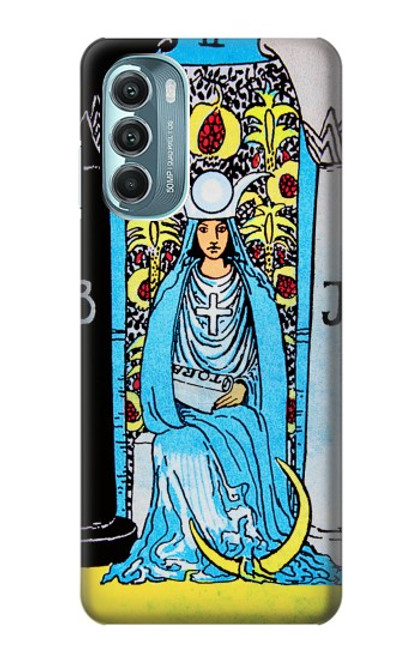 W2837 The High Priestess Vintage Tarot Card Hülle Schutzhülle Taschen und Leder Flip für Motorola Moto G Stylus 5G (2022)