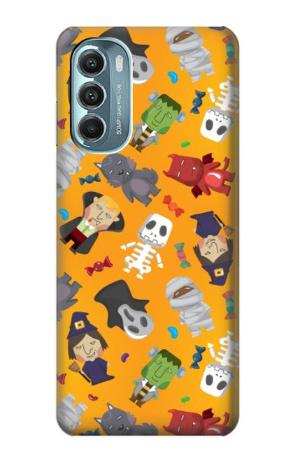 W3275 Cute Halloween Cartoon Pattern Hülle Schutzhülle Taschen und Leder Flip für Motorola Moto G Stylus 5G (2022)
