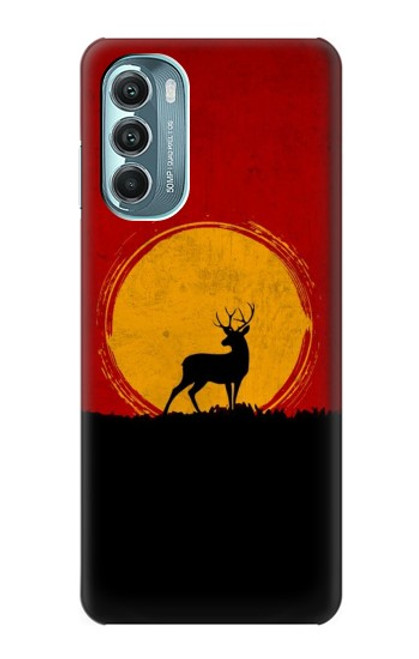 W3513 Deer Sunset Hülle Schutzhülle Taschen und Leder Flip für Motorola Moto G Stylus 5G (2022)