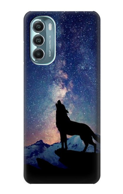 W3555 Wolf Howling Million Star Hülle Schutzhülle Taschen und Leder Flip für Motorola Moto G Stylus 5G (2022)