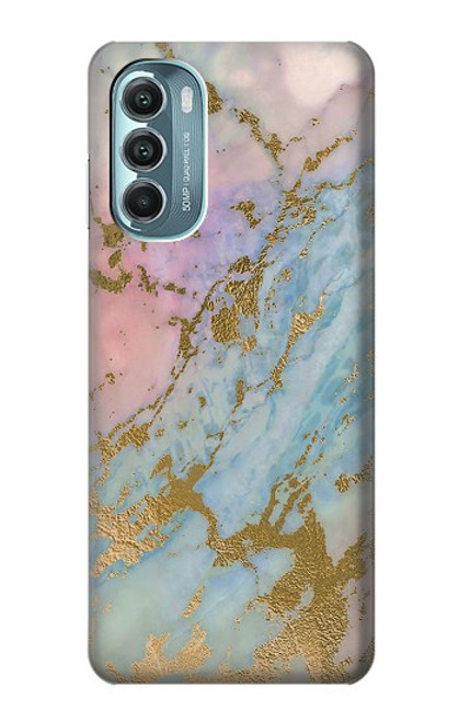 W3717 Rose Gold Blue Pastel Marble Graphic Printed Hülle Schutzhülle Taschen und Leder Flip für Motorola Moto G Stylus 5G (2022)