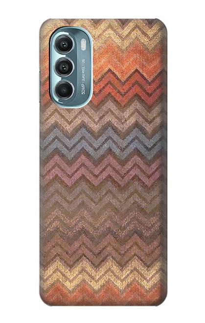 W3752 Zigzag Fabric Pattern Graphic Printed Hülle Schutzhülle Taschen und Leder Flip für Motorola Moto G Stylus 5G (2022)