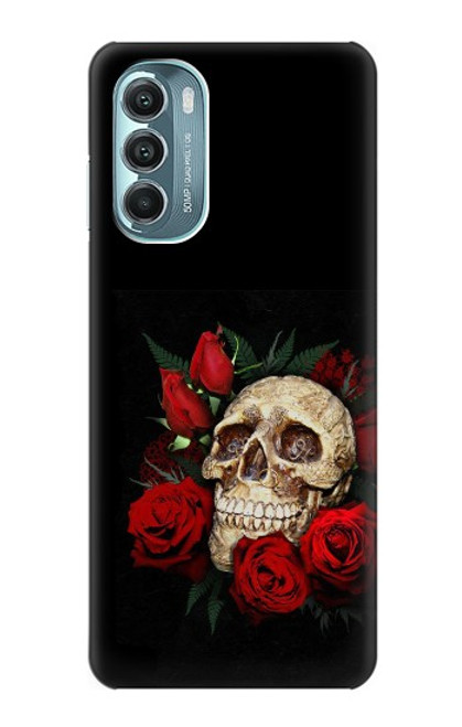 W3753 Dark Gothic Goth Skull Roses Hülle Schutzhülle Taschen und Leder Flip für Motorola Moto G Stylus 5G (2022)