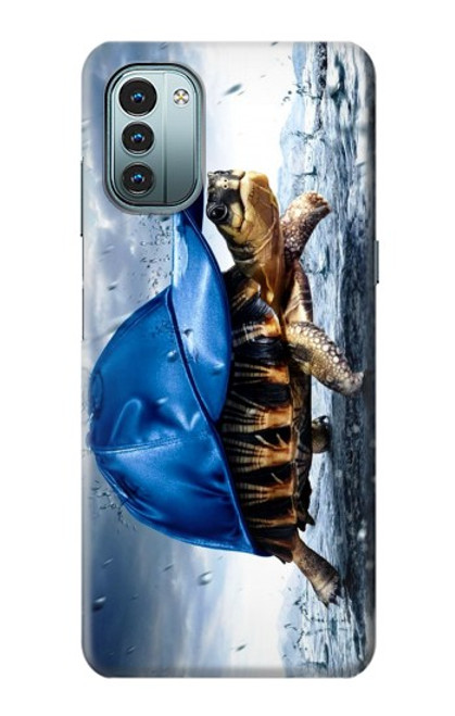 W0084 Turtle in the Rain Hülle Schutzhülle Taschen und Leder Flip für Nokia G11, G21