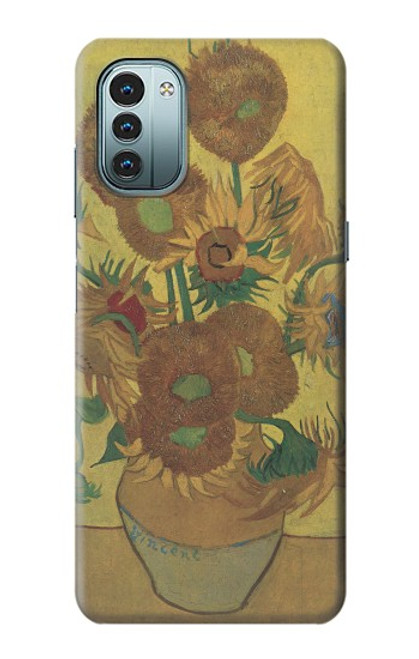 W0214 Van Gogh Vase Fifteen Sunflowers Hülle Schutzhülle Taschen und Leder Flip für Nokia G11, G21