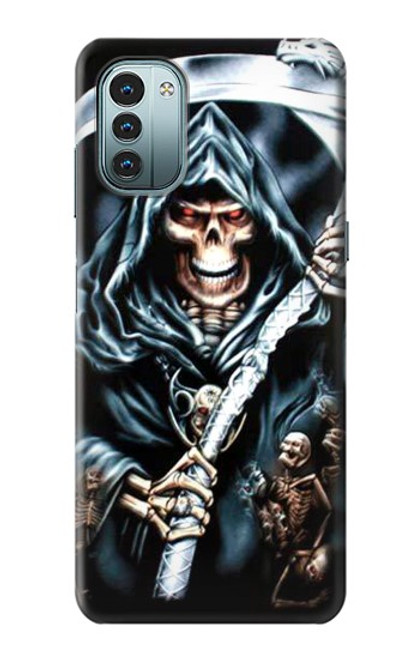 W0295 Grim Reaper Hülle Schutzhülle Taschen und Leder Flip für Nokia G11, G21
