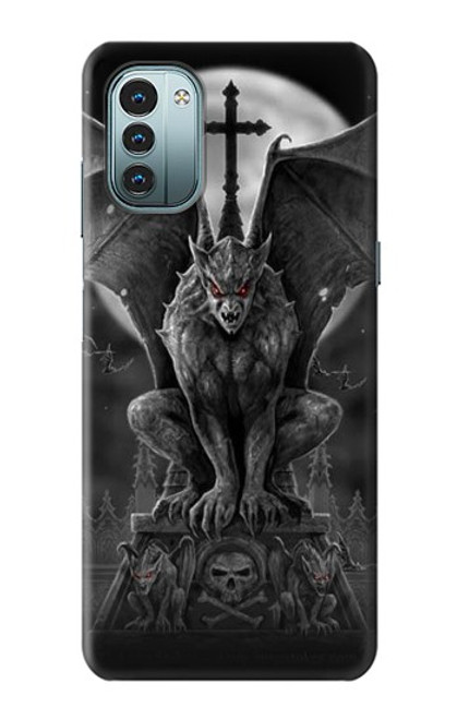 W0850 Gargoyle Devil Demon Hülle Schutzhülle Taschen und Leder Flip für Nokia G11, G21