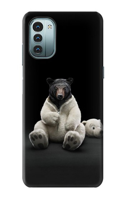 W0878 Black Bear Hülle Schutzhülle Taschen und Leder Flip für Nokia G11, G21