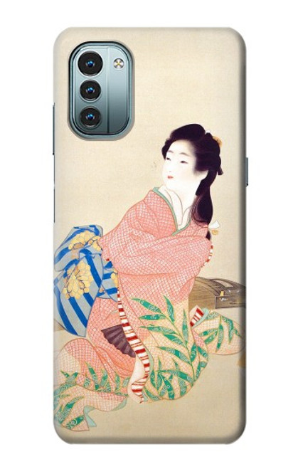 W0889 Japan Art Kimono Hülle Schutzhülle Taschen und Leder Flip für Nokia G11, G21