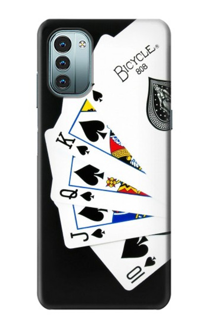 W1078 Poker Royal Straight Flush Hülle Schutzhülle Taschen und Leder Flip für Nokia G11, G21
